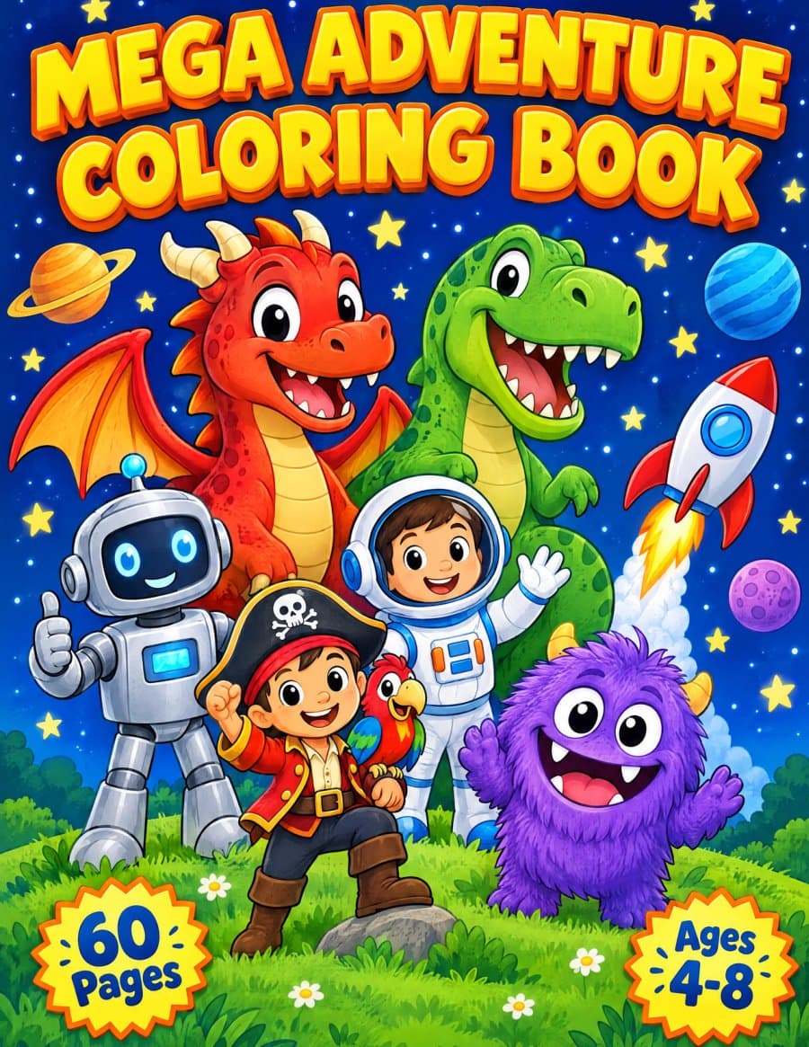 Mega Adventure Coloring Book